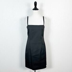Ralph Lauren 90s Y2K Vintage Womens HOCO Chic Black Mini Dress Square Neck 4